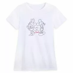Disney Store T-Shirt Mickey Et Minnie Amoureux Pour Femmes