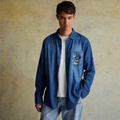 Disneyland Her Universe Chemise En Denim Mickey Et Pluto Style BD Pour Adultes -Disney Store 2403052050009M 2